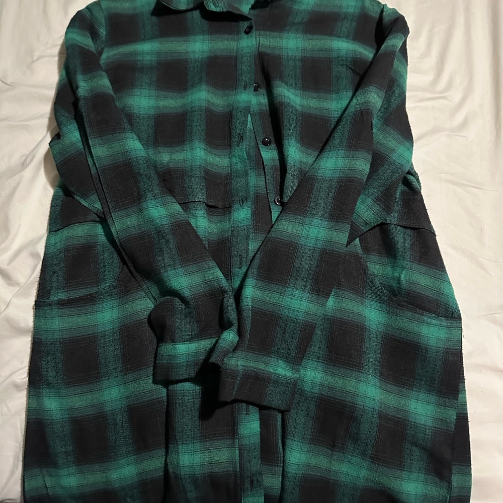 Green and Black Plaid Women’s Shirt
